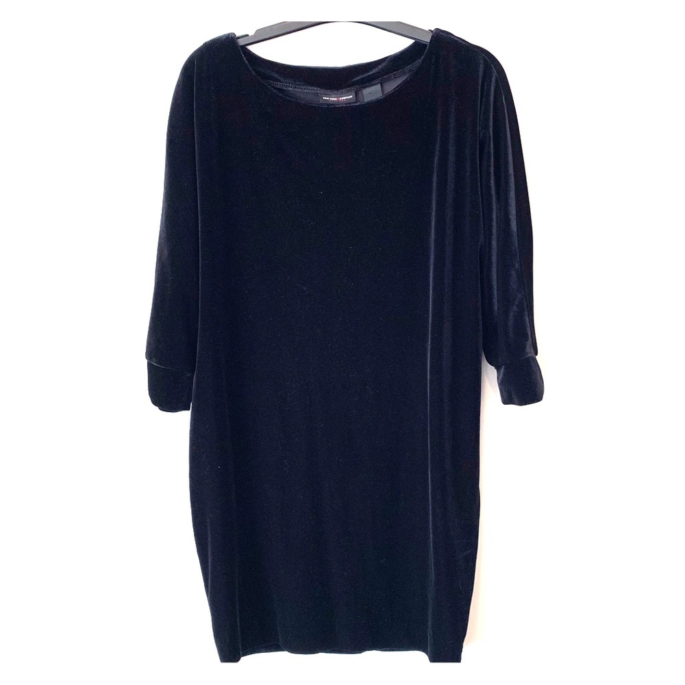 New York & Company Black Velvet Mini Dress